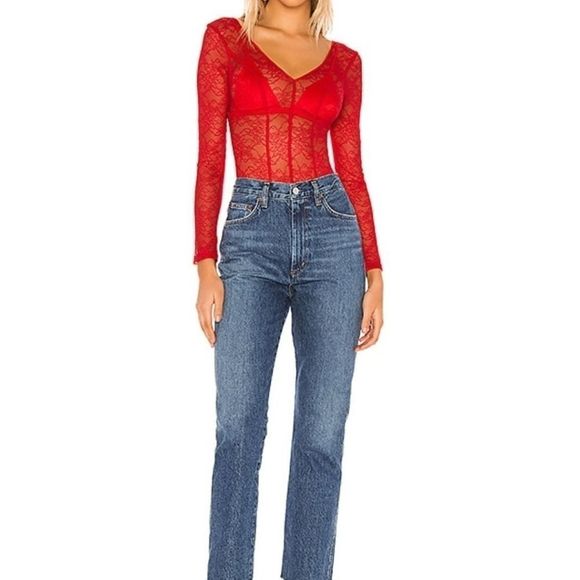 LOVERS + FRIENDS REVOLVE Pearson Bodysuit in Cherry Red Valentines Day - Picture 5 of 8